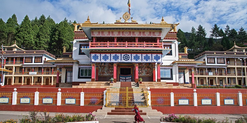 Bomdila Monastery with its colourful prayer flags, intricate architecture - places to visit in Bomdila.