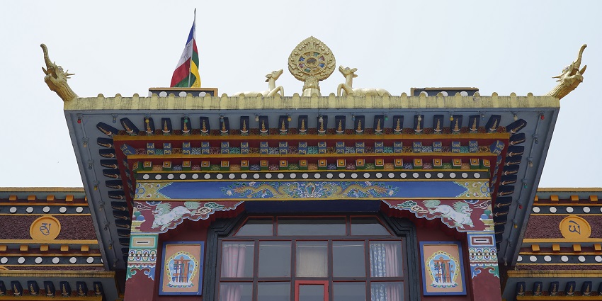 Intricate carvings on the walls of this monastery are a blend of Indian and Tibetan style