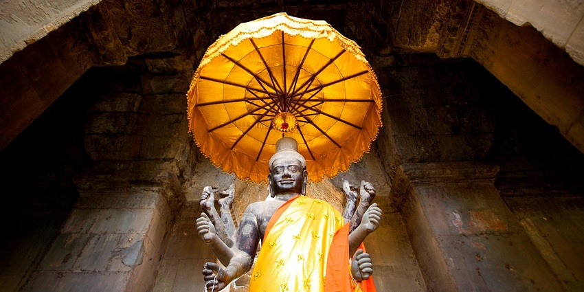 Pay tribute to the thousand Buddha statues located at Angkor Wat Temple, Cambodia.