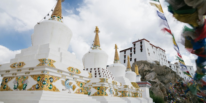 A view of pristine Buddhist Stupa that you can relish while paragliding in Pelling.