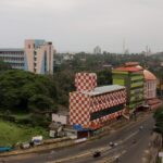 Aerial view of Calicut city point—New Year Party In Calicut, Kerala, India