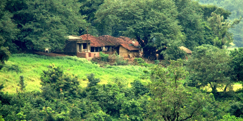 Scenic image a house amidst the valley surrounded by lush forest–Thinsg to do in Araku Valley