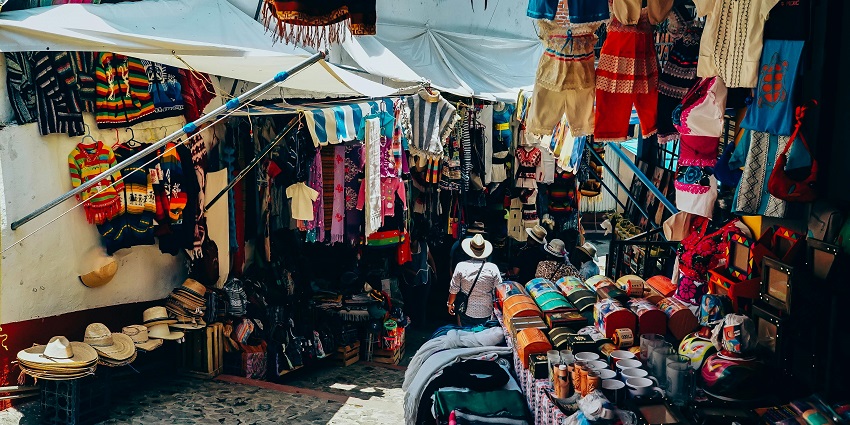Central Market in Kuala Lumpur bustling with vibrant stalls and cultural displays.