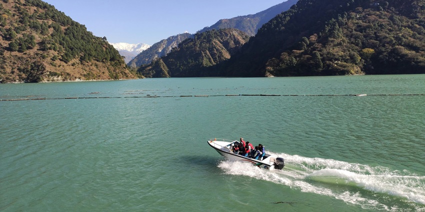 Snap of the beautiful Chamera Lake and Pir Panjal in background near the Kalatop wildlife