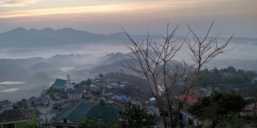 The breathtaking view of Champai Vally, with Zotland on the ground located in Mizoram.