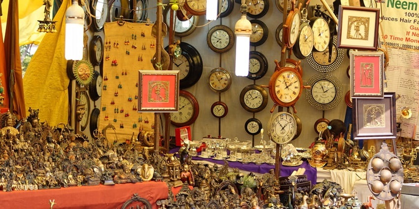 Beautiful image of a stall selling the different types of clock in the market area