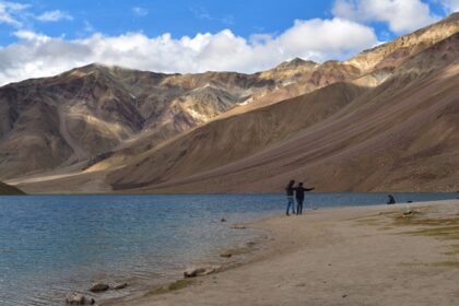 Beautiful lake located in the Chandratal Wildlife sanctuary wetlands in the Himachal