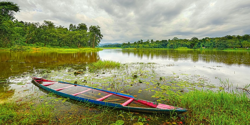 Chandubi Lake, a natural freshwater lake - a place to visit near Amchang Wildlife Sanctuary.