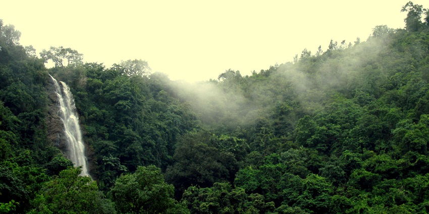 Katiki Waterfall cascading down rocks, a must-see spot among things to do in Araku Valley.