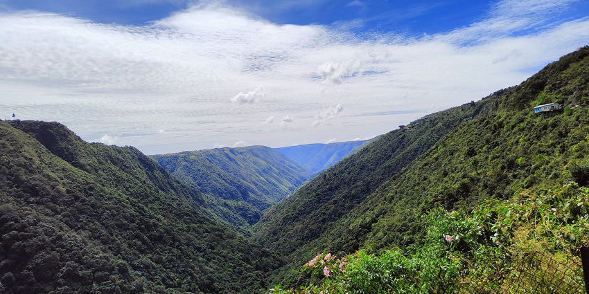 Image of Cherrapunjee valley - one of the best sites for camping Shillong with your friends.
