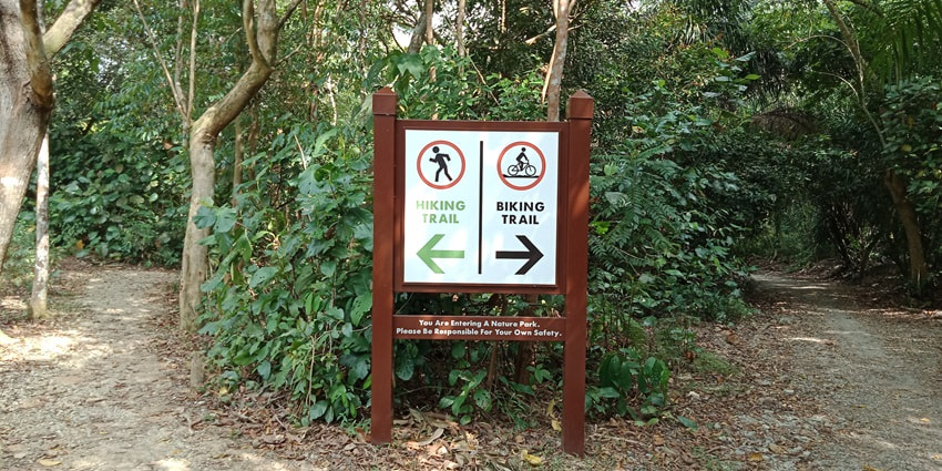 Snapshot of the sign board in the Chestnut Nature Park in Singapore–Hiking in Singapore