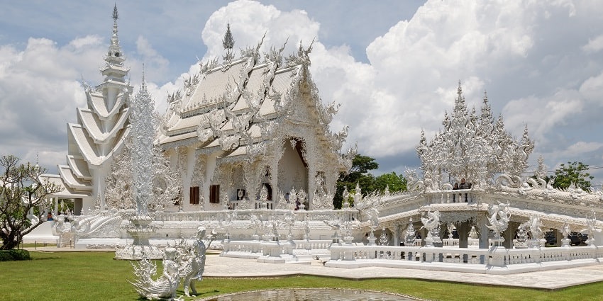 Majestic wooden Wat Rong Khun of Chiang Rai a place of Buddhist studies and spirituality