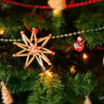 A breathtaking view of assorted decorations and lights on a green a Christmas tree.