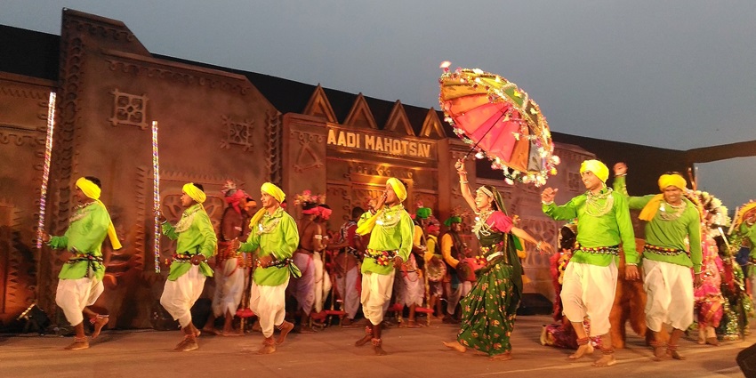 Image of the beautiful cultural performance of the tribal and native folks of the forest