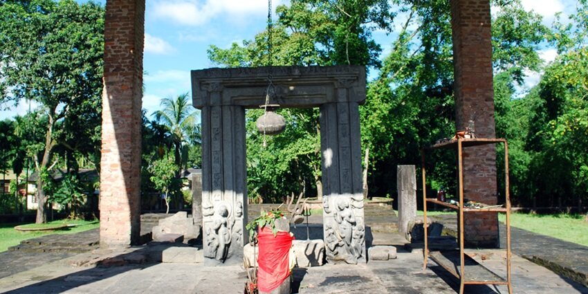 Da Parbatia Temple, featuring ancient stone carvings and a historic entrance - Assam Temples.