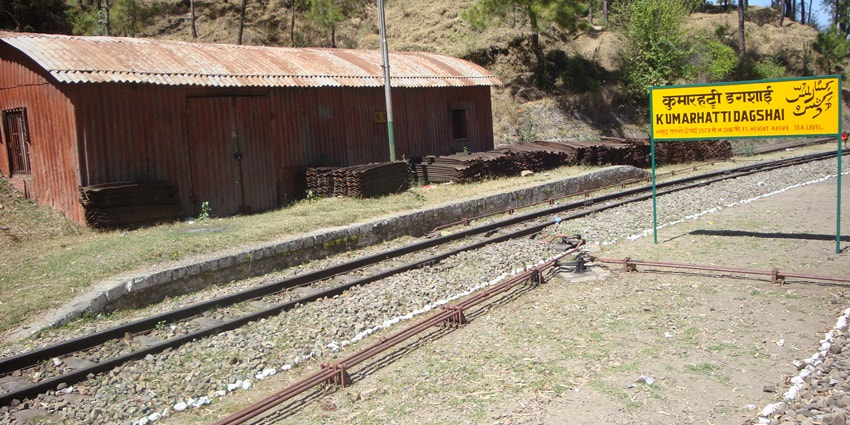 View of railway tracks at the Kumarhatti Dagshai Railway Station in Himachal Pradesh