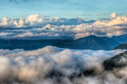 A view of the Dalhousie hills from above the clouds