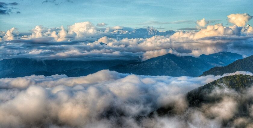 A view of the Dalhousie hills from above the clouds