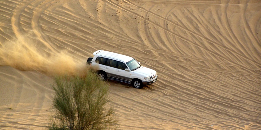 Have a private desert safari with a sunset camel ride on Valentine's Day in Dubai.
