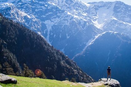 An image of a hiking trail in the Moon Peak in the Himalayas, in Mcleodgani, Dharamkot.