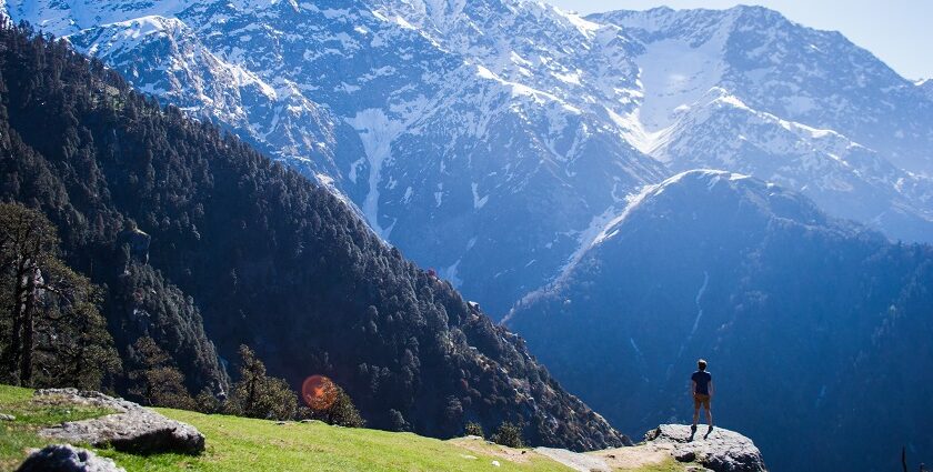 An image of a hiking trail in the Moon Peak in the Himalayas, in Mcleodgani, Dharamkot.