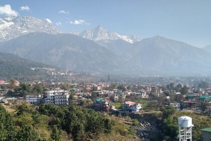 The vast city of Dharamshala clicked from an aerial perspective showing the mountains in background