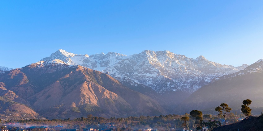 Stunning view of the Dhauladhar ranges, showcasing majestic mountains - Hill stations near Kangra.