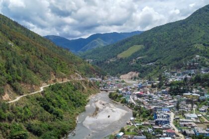 A breathtaking panorama of Valleys, featuring verdant hills - places to visit in Dirang.