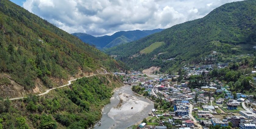 A breathtaking panorama of Valleys, featuring verdant hills - places to visit in Dirang.