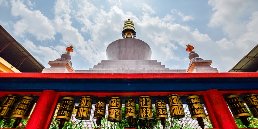 A picture of Do Drul Chorten Stupa, one of the most famous places in Gangtok, Sikkim
