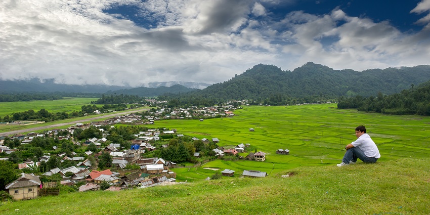 The beautiful snapshot of the town in the valley—One of the places to visit in Ziro