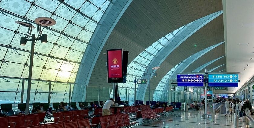 Witness the stunning interior of famous airports of the United Arab Emirates on your trip.