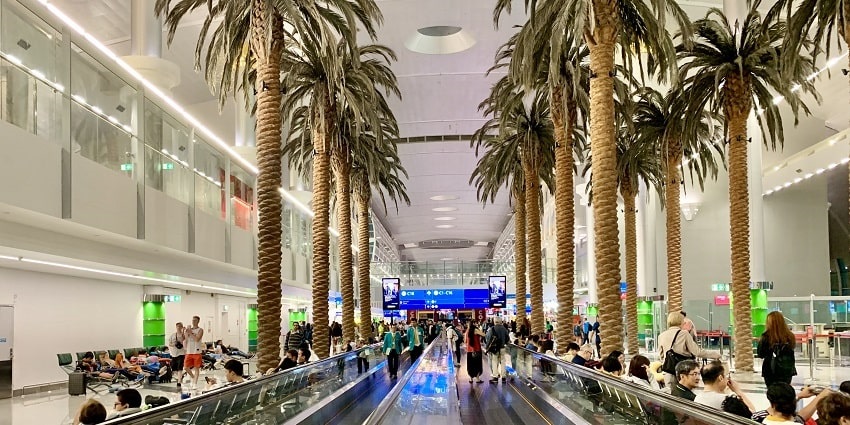 The interior view of Dubai International Airport, one of the airports in the UAE.