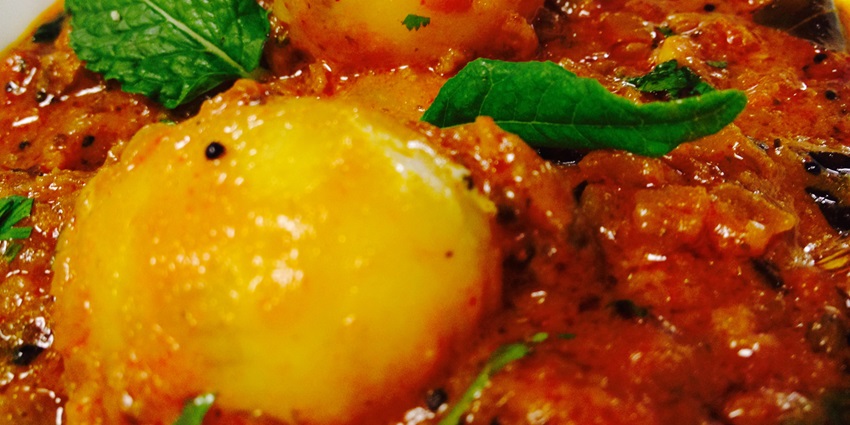The flavoursome snapshot of the freshly cooked dish Aloo Dum—Best food in Kashmir
