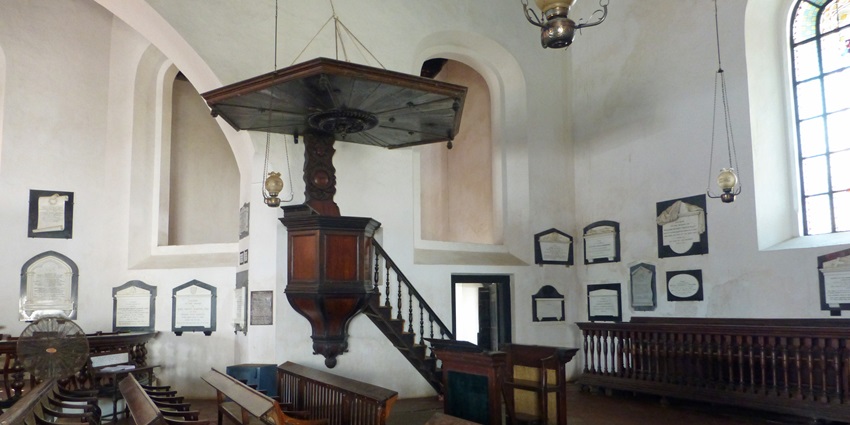 An inside view of the famous Dutch Reformed Church, a popular tourist spot of the region.