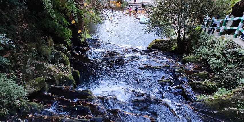 A captivating view of the gushing Elephant Falls, a famous Shillong picnic place.
