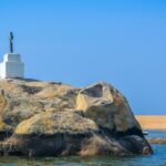 A rock that is shaped like an elephant is known for its spectacular sight in Poovar.