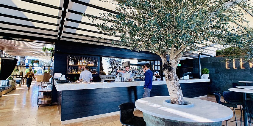 The snapshot of the interior of the Rooftop bar somewhere in the beautiful city