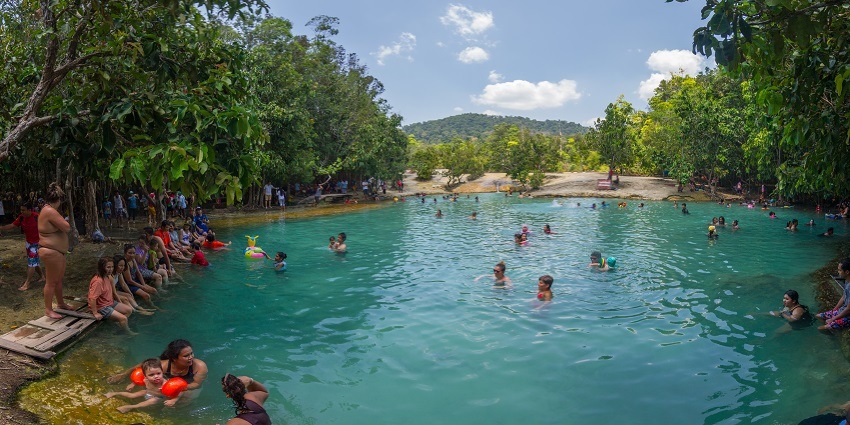 Senic snap of the beautiful Emerald Pool—Places to visit nearby Krabi Hot Springs