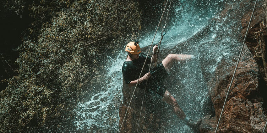An adrenaline-pumping rappelling experience down steep cliffs with safety harnesses, one of the best things to do in Mashobra.