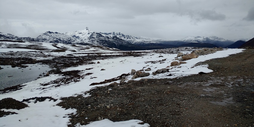 A vast view of a snow covered mountain range located near Tawang