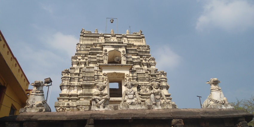 Scenic image of the beautiful Draksharamam Temple in the state of Andhra Pradesh