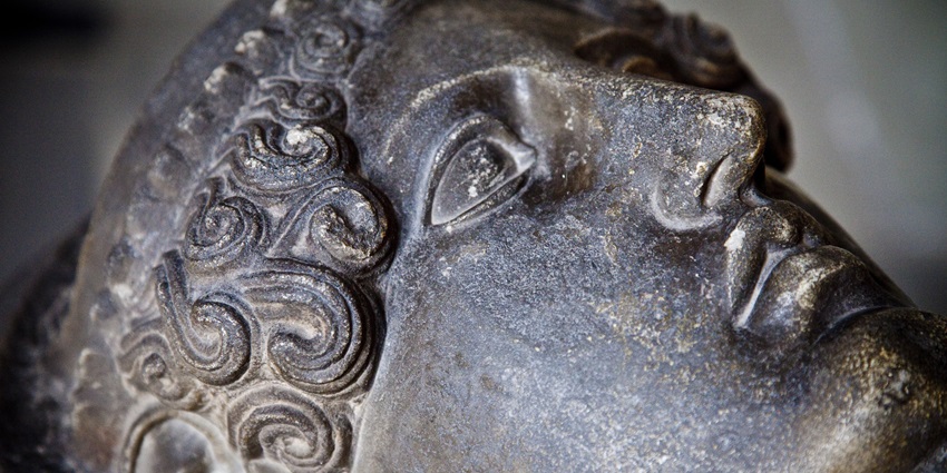 Traditional sculptures and indigenous art displayed at Three Mothers Art Gallery in Imphal.