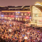 Beautiful view of the festival carnival at the festival at bay mall in Dubai, UAE