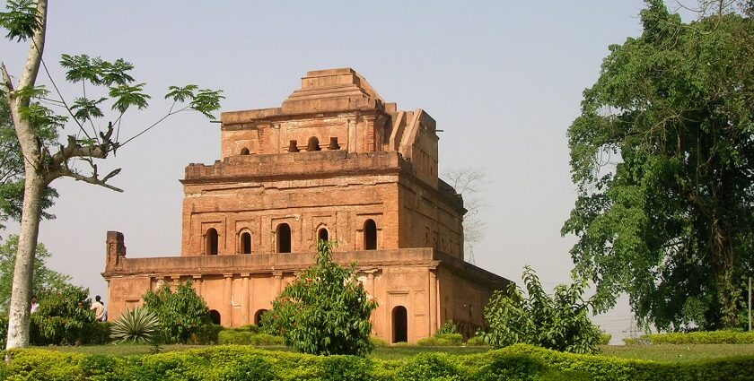 Historic Badarpur Fort, surrounded by lush greenery and ancient architectural elements.