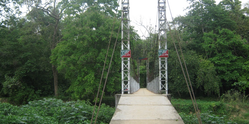Snapshot of the hanging bridge in the Wildlife Sanctuary–places to visit in Karbi Anglong