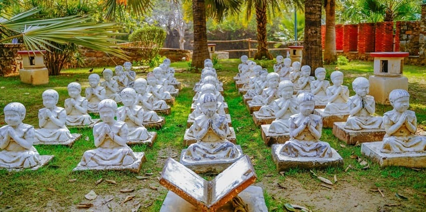 Garden of Five Senses is a landscaped park with themed enclaves and gardens