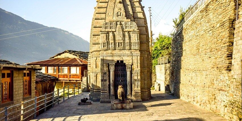 Explore the stunning architecture of Gauri Shankar Temple, located in Himachal Pradesh.