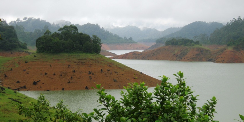 Morning scene in Gavi, Kerala, within the Periyar Tiger Reserve, showcasing dense tropical forests