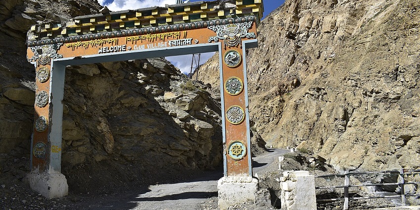 An image of Giu Village Gateway which has preserved a 500-year-old Sangha Tenzing mummy.